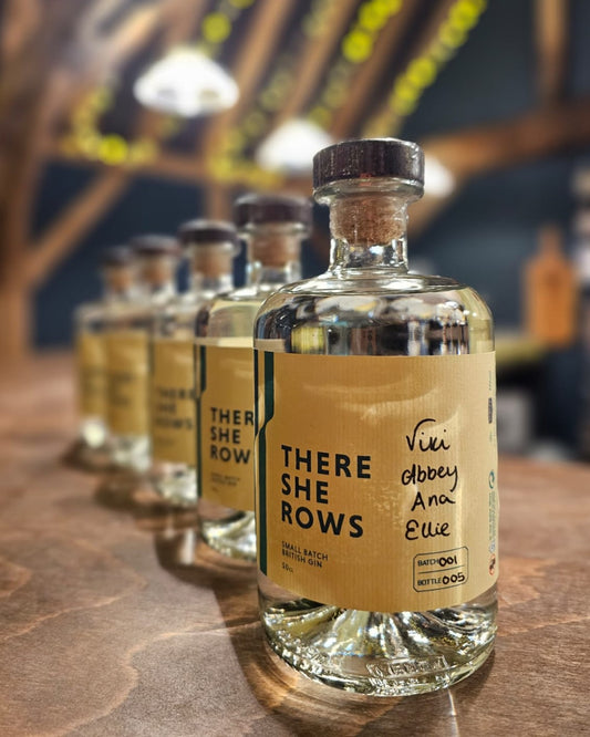 There She Rows Gin - five bottles